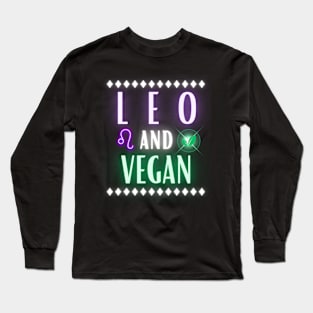 Leo and Vegan Retro Style Neon Long Sleeve T-Shirt